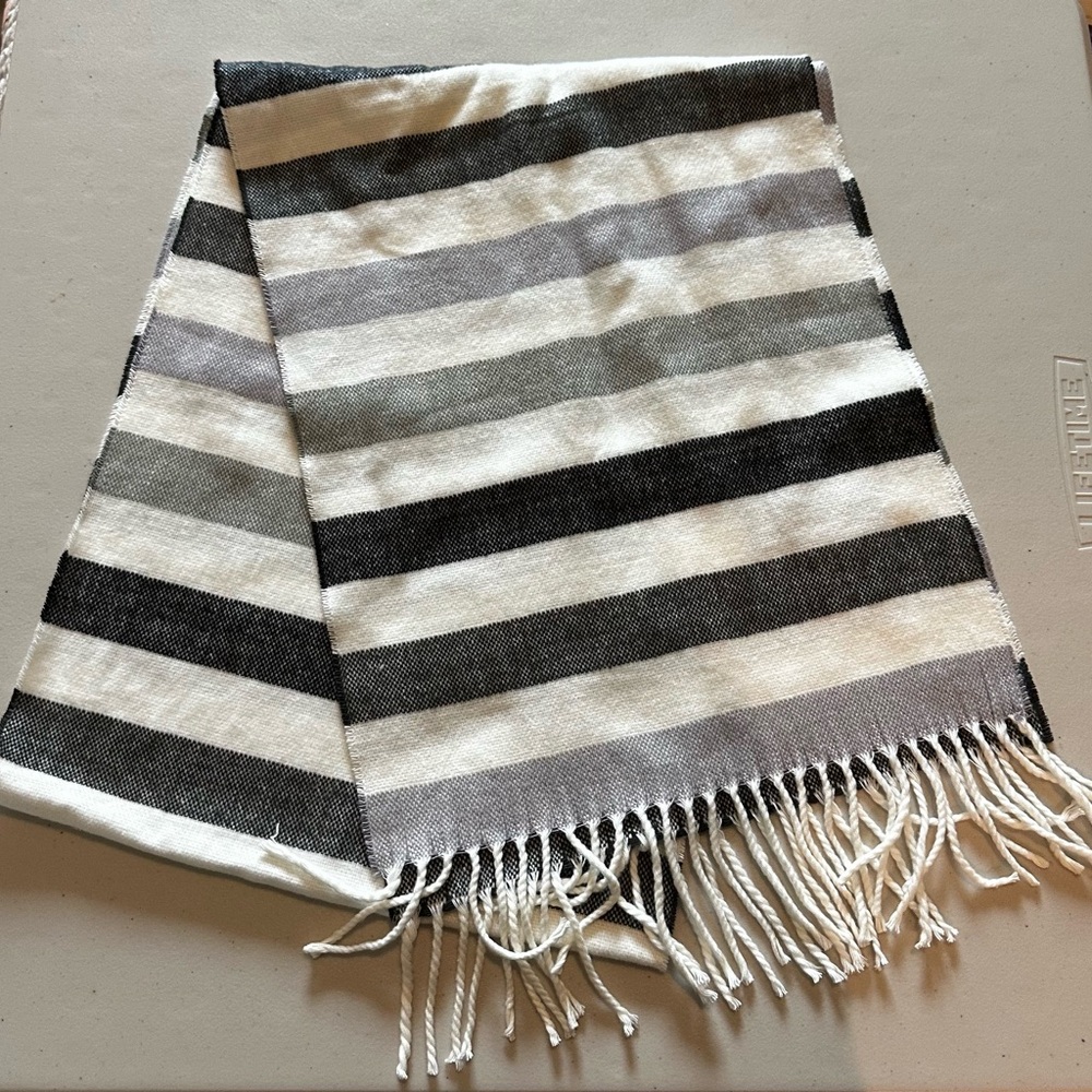 Scottish cashmere feel striped scarf